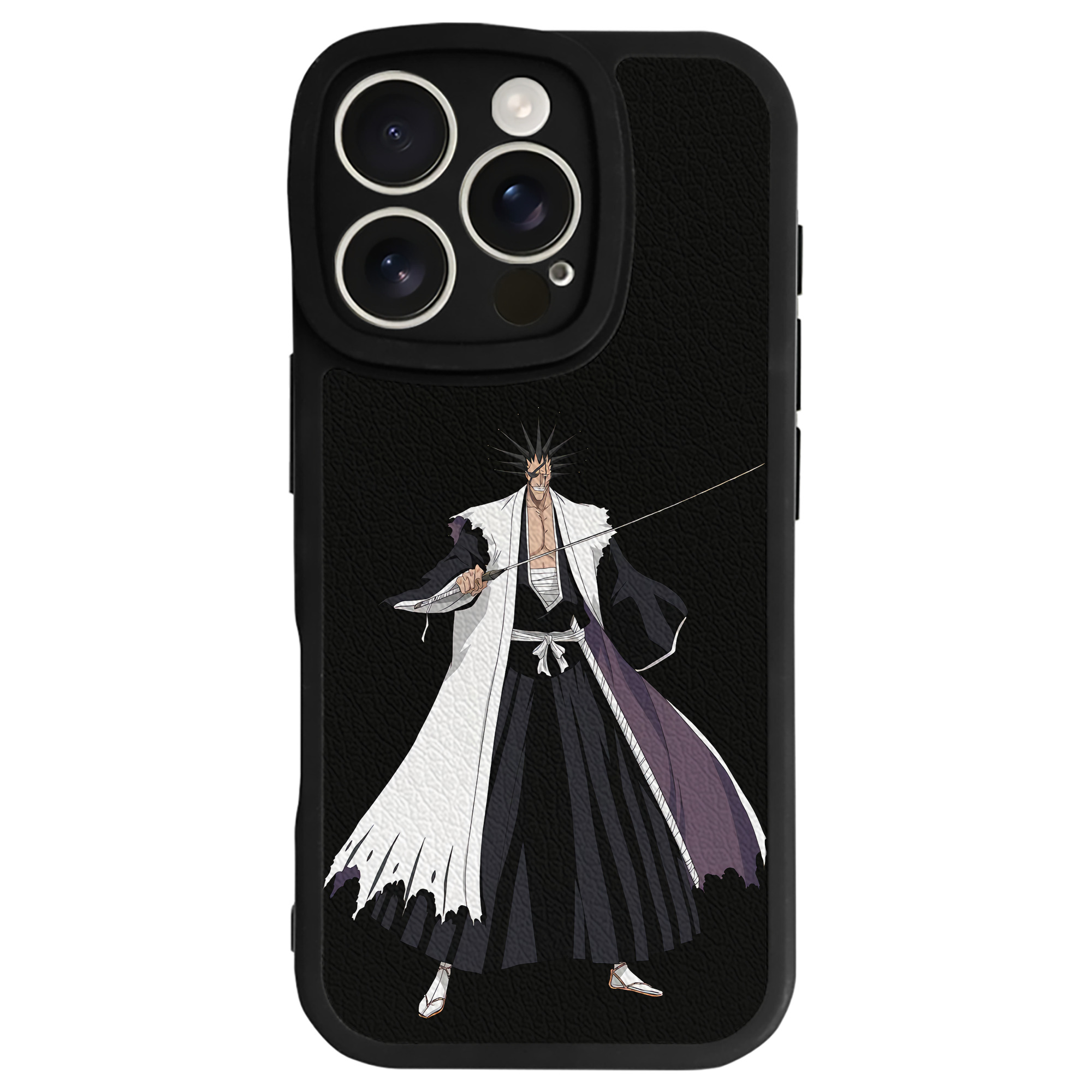 （画像用） ブリーチ ざらき けんぱち BLEACH Zaraki Kenpachi 【iPhone 16シリーズ対応】シリコンスマホケース（レザー調） 材質：シリコン
